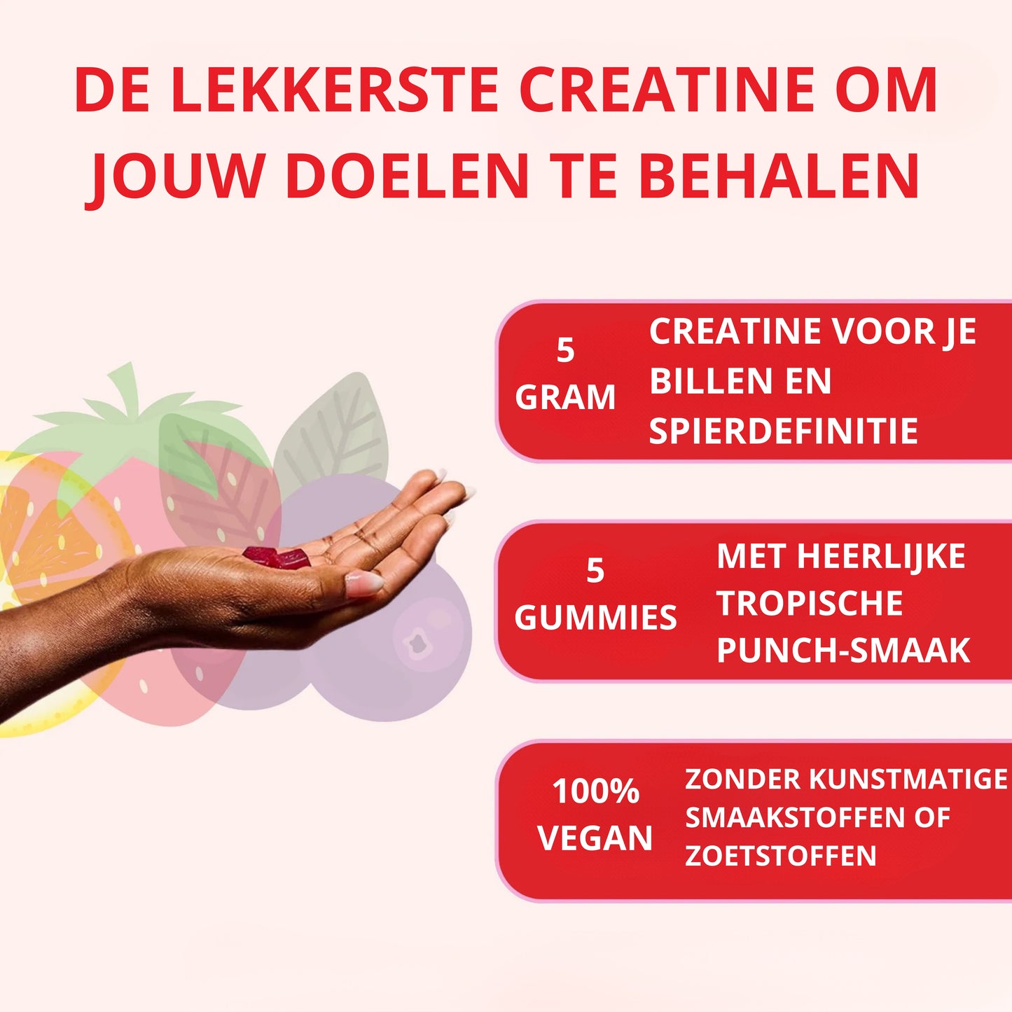 Peach Perfect - Creatine Gummies 150-Pack – Voor Glute Gains & Spierkracht